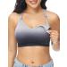 HOFISH Support Nursing Sports Bra Seamless Medium Impact Racerback Nursing Bras Pregnancy Padded Breastfeeding Bra XL Nursing Sports Bra: Black-grey