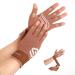 Duerer arthritis compression gloves with straps women men for RSI carpal tunnel rheumatism tendonal inflammation hand pain hand support fingerless gloves for computer brown m