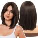 WOKESTAR Bob Wig with Fringe Short Black Color Wigs for Women Bob Style Synthetic Heat Resistant Bob Wigs