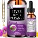 Vita letuo Liver Cleanse Detox & Repair 15-in-1 Liver Health Support Drops with Milk Thistle Dandelion Artichoke TUDCA Glutathione & NAC High Absorption Liquid Liver Health Supplement 30 Servings