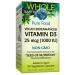 Whole Earth & Sea from Natural Factors Vitamin D3 1000 IU (25 mcg) Whole Food Supplement Vegan 90 Capsules