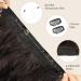 FESHFEN Invisible Wire Hair Extensions - 20 Inch Dark Brown | Adjustable Transparent Wire with 2 Secure Clips | Long Wavy Synthetic Hair Piece for Women - Buy Online on GoSupps.com
