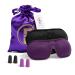 Patty s Travel Store Premium Sleep Mask for Men and Women with Matching Earplugs (2 Sets) - Light-Blocking Eye Mask for Sleeping and Travel Purple | Black