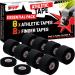 Summum Fit Black Athletic Tape Extremely Strong: 8 Rolls + 2 Finger Tape. Easy to Apply & No Sticky Residue. Sports Tape for Boxing Football or Climbing. Enhance Wrist Ankle & Hand Protection Now 10 Count