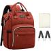 Viedouce Baby Diaper Backpack - Waterproof Oxford Large Capacity Bag with Diaper Support & Stroller Belts - Multifunctional Brick Red - Buy Online on GoSupps.com