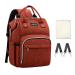 Viedouce Baby diaper backpack diaper bag baby bag waterproof Oxford Large capacity for out multifunctional to the backpack with 1 piece of diaper support and 2 stroller belt brick red