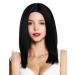WIG ME UP - VK-51-1B wig women's wig shoulder length straight blunt cut middle parting black velvet black (1B)