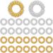 30 Pieces Spiky Sensory Finger Rings, Spiky Finger Ring/Acupressure Ring Set for Teens, Adults, Silent Stress Reducer and Massager, Gold and Silver (2.5 cm/ 0.98 Inch)