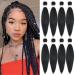 Pre Stretched Braiding Hair 24 Inch 8 Packs Braiding Hair Extensions Professional Synthetic Fiber Crochet Twist Braids 24 Inch (Pack of 8) 1B
