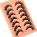 JIMIRE Fluffy Eyelashes Natural Look Cat Eye Russian Strip D Curl Lashes Look Like Eyelash Extensions Wispy Fox Eye Fake Eyelashes 7 Pairs Pack V - Buy Online on GoSupps.com
