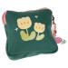 Healvian Flower Makeup Bag Sanitary Napkin Storage Bag Cute Menstrual Pad Bag with Zipper Portable Sanitary Napkin Storage Tampons Holder Coin Bag for Purse First Period Kit Green Womens Makeup Bags