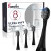 Toothbrush Heads for Waterpik Sonic Fusion 2.0 Replacement Heads Fit for SF-01 SF-02 Electric Toothbrush Waterpik Replacement Heads for Waterpik Sonic-Fusion Brush Heads (Black&White) Black&white 1 Count (Pack of 8)