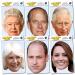 SIX Pack - Queen Philip Charles Camilla William Kate - Royal Family Coronation Face Mask - Ready to Wear - Six Pack A 6 Pack - Queen philip charles camilla william kate