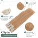SEGO 12 PCS Clip-In Hair Extensions - Real Hair 22 Clips 55 cm 180g - Affordable Honey Blonde & Bleaching Blonde Full Head Set - Buy Online on GoSupps.com