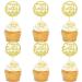 Blumomon 24Pcs Easter Eggs Cupcakes Gold Glitter Happy Easter Cupcake Toppers Egg Cupcake Toppers for Easter Party Cake Decorations Style 3-gold