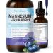 Magnesium Glycinate Liquid Drops | Magnesium Complex Supplement with Ashwagandha L-Theanine Lion's Mane & Omega-3 | Clam Relaxation Immune Health| Blueberry Flavor 2 Fl oz