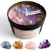 Candle Vegan Soy Wax Crystal Candle Manifestation Candle Abundance Slow Burning Amethyst Rose Quartz Citrine Gift for her Housewarming Gift Jar Candle Glitter