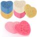 WLLHYF 20 Pieces Compressed Facial Sponges Natural Cellulose Facial Cleaning Sponges Professional Cosmetic Spa Sponges for Face Cleansing Makeup Removal Pore Exfoliating (Heart-Colorful)