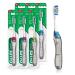 GUM Folding Travel Toothbrush Compact Head + Tongue Cleaner Soft Bristled Travel Toothbrushes for Adults 1ct (Pack of 6) 1ct. (Pack of 6)