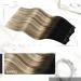 Buy Moresoo Clip-In Extensions - Real Hair Cheap Black to Brown Medium Blonde - 25cm 80g - 7PCs | Fast International Shipping - Buy Online on GoSupps.com