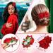 6 Pcs Red Rose Hair Clip Set - Floral Hairpins for Women & Girls | Wedding & Flamenco Dancer Accessories - Buy Online on GoSupps.com