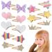 Lusofie 16Pcs Cute Hair Clips for Girls Sparkly Metal Snap Hair Clips Star/Crown/Heart/Butterfly Shaped Cute Girls Clips Sequins Hair Barrette for Girls