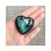 LINGDANG Moonstone Crystal Labradorite Palm Stone Crystal Healing Quartz Gemstone Worry Stone Natural Chakra Reiki Polished Heart Shape Stone for Anxiety Stress Relief Therapy