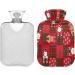 Heat Bottle with Snowman & Santa Claus Fleece Cover - 2L Warm-Up Bag for Hot/Cold Compress - Buy Online on GoSupps.com