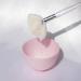 Natural Fluffy White Goat Hair Soft Fan Brush For Skincare And Esthetician (Medium) Clear