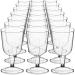 DecorRack 24 Wine Glasses, 6 Oz Plastic Party Wine Cups, Perfect for Outdoor Parties, Weddings, Picnics, Stackable, Reusable, Disposable Stemmed Clear Wine Glasses (Pack of 24)