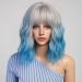 Buy Haircube Short Bob Wig with Bangs - Heat-Resistant Synthetic Fiber in Light Gray Ombre Blue for Party Cosplay & Daily Wear - Buy Online on GoSupps.com