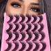 Yawamica 16mm Mink False Lashes Pack - 12 Pairs Natural Cat Eye Wispy 5D Volume Fake Eyelashes - Buy Online on GoSupps.com