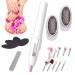 Electric manicure and pedicure kit 18-element nail lathe. The nail set includes 10 types of drill bits or mills for polishing and styling nails file scratcher and foot pad.