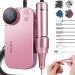 Portable Nail Drill Kit 35000RPM Electric Nail Drill Machine E File with Bits and Sanding Bands for Acrylic Gel Nails Polishing Professional 4500mAh Rechargeable Nail Drill for Manicure Salon Home. Pink