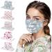 Goddess Accent 50 Pack Disposable Face_Mask Cute Floral Tie Dye Printed Protection for Adults Women - Buy Online on GoSupps.com
