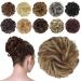 FESHFEN Messy Bun Hair Piece Hair Bun Scrunchies Synthetic Wavy Curly Chignon Ponytail Hair Extensions Thick Updo Hairpieces for Women Girls Kids 1PCS Brown & Blonde 38 g (Pack of 1) 12H24# Brown & Blonde