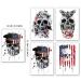 PADOUN Temporary Tattoo Sleeves for Women & Men - 12 Sheets Halloween Party Black Skulls Full Arm & Half Arm Body Stickers - Buy Online on GoSupps.com