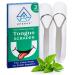 Tongue Scraper for Adults - 2 Pack (Travel Cases Included) - 100% Stainless Steel Tongue Cleaner for Fresh Breath - Easy to Use Tongue Scraper Cleaner for Oral Care & Hygiene Spoon Shaped (2 Pack)