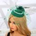 MOYAGA Green Fascinator - Green Fascinators for Weddings Green Feathers and Flower and Pearl for Hats Hair Feathers Clip Vintage Pearl Wool Beret Feather Mesh Hair Accessory - Buy Online on GoSupps.com