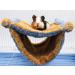 Dnoifne Fleece Winter Warm Rat Hammock Double Layer Hanging Birds Nest Bed with Warm Fleece Bird Cage Stand Perch Hideaway Cave Bed Tent Sleep Bed Cage Accessories for Rat Guinea Pig Chinchilla Blue