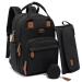 Diaper Bag Backpack with Portable Changing Pad, Pacifier Case and Stroller Straps, Dikaslon Large Unisex Baby Bags for Boys Girls, Multipurpose Travel Back Pack for Moms Dads, Black