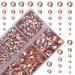 4000Pcs Mixed Size Hot Fix Round Crystals Gems Glass Stones Hotfix Flat Back Rhinestones (Champagne)