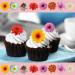 24 x Precut Dahlia Flower Edible Wafer Paper 2D Floral Cupcake Topper Decoration For Cakes