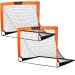 EliteGo Soccer Goals Kids Soccer Net for Backyard 4' x 3', Sets of 2 Tiger Orange