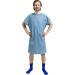 4PK - Men's Deluxe Value Patient Hospital Gown Robe Soft & Comfortable Gowns Size Medium/Large (Blue)