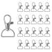 80 Pack Silver Lanyard Swivel Snap D Ring Hooks for Crafts and Purse Hardware (1.5 L X 0.75 W)