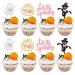 Gyufise 24Pcs Halloween Two Spooky Cupcake Toppers Pink Glitter Ghost Pumpkin Cupcake Picks Girl Spooky Halloween Cake Decorations for Halloween Theme Kids 2nd Birthday Party Supplies Pink Two