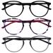 Opulize Met Far Glasses 3 Series Slim Round Round Frame spring hinges scratch -resistant black purple transparent gray men women MMM60-157 -2.00 black / purple cherry red / gray black -2.00 dioptries