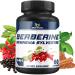 BMVINVOL 5-in-1 Berberine Supplement with Ceylon Cinnamon Gymnema Sylvestre Bitter Melon & Black Pepper - Supports Immune Function Cardiovascular Heart (60 Count)