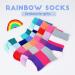 Marchare Girls Seamless Crew Cotton Socks 5 Pack - Rainbow Stripes - Size 9-12 Years - Buy Online on GoSupps.com